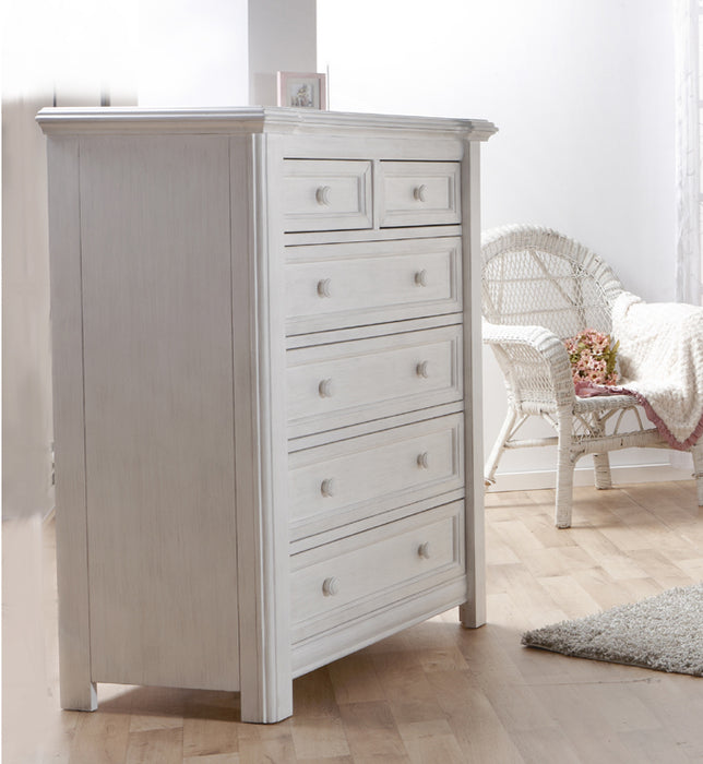 Pali Cristallo 5 Drawer Dresser (Vintage White)