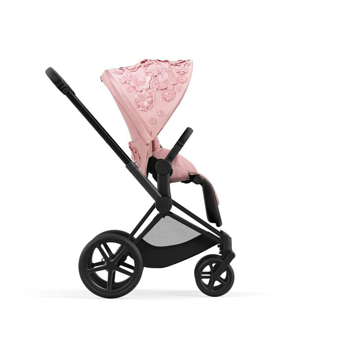 Cybex Priam4 Matte Black Frame - Simply Flowers Pale Blush