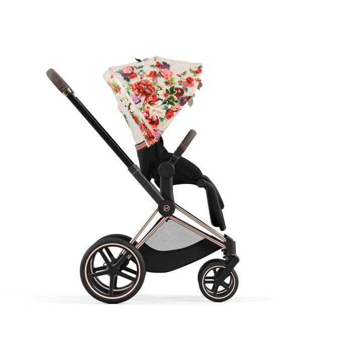 Cybex Priam4 - Rose Gold Frame w/ Spring Blossom Light Seat