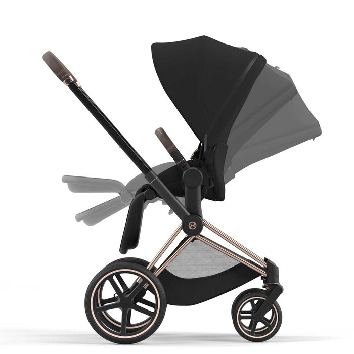 Cybex Priam 4 Stroller - Rose Gold Frame with Deep Black Seat