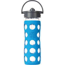 LifeFactory Reusable 12 oz Glass Bottle with Straw Cap - Ocean