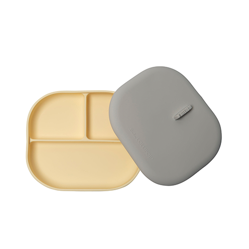 Loulou Lollipop Divided Plate With Lid - Sunny Yellow (DPL-SUN)