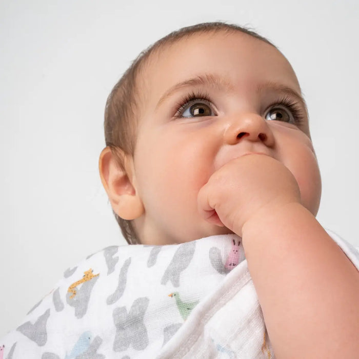 Aden+Anais Essentials Cotton Muslin Burpy Bibs - Alphabet Animals