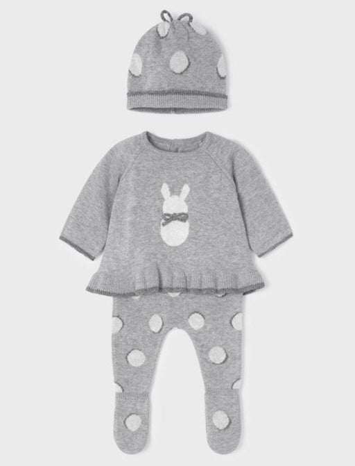 Mayoral ECOFRIENDS Knitted Leg Warmer With Hat Set - Fog 2505