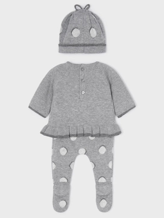 Mayoral ECOFRIENDS Knitted Leg Warmer With Hat Set - Fog 2505