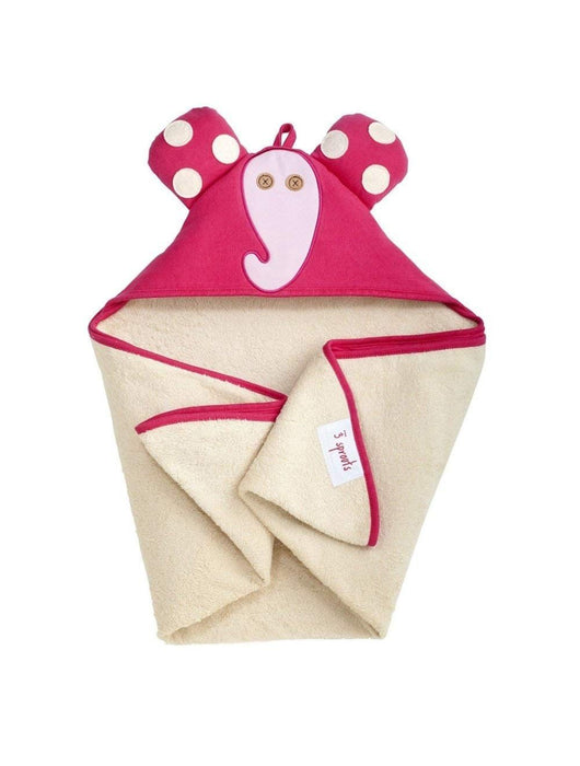 3 Sprouts Hooded Towel - Elephant Pink