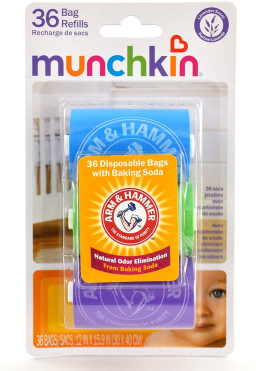 Munchkin Diaper Bag Refills with Baking Soda 36 count - 3 Rolls