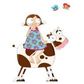 Ad Zif Color Print Cow Girl