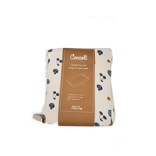 Coccoli Changing Pad Cover - Steel Blue Fruit