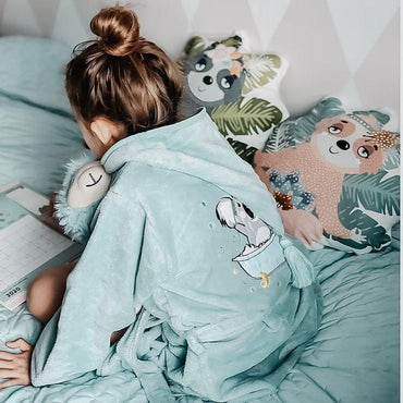 La Millou Bathrobe Bamboo Large - Universe of Unicorn Blue