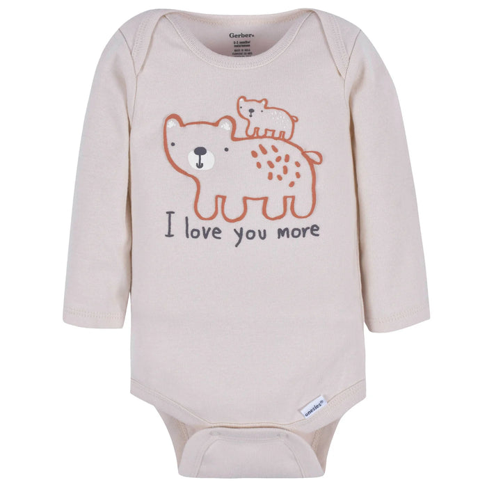 Gerber Long sleeve Onesies Bodysuit 3 Pack - Neutral Bears