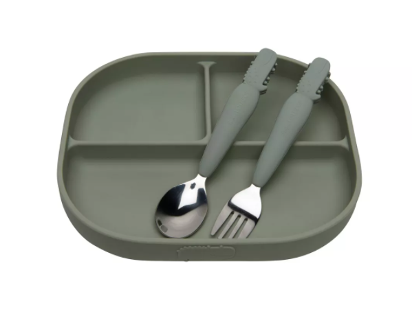 Loulou Lollipop Divided Plate With Lid - Sage