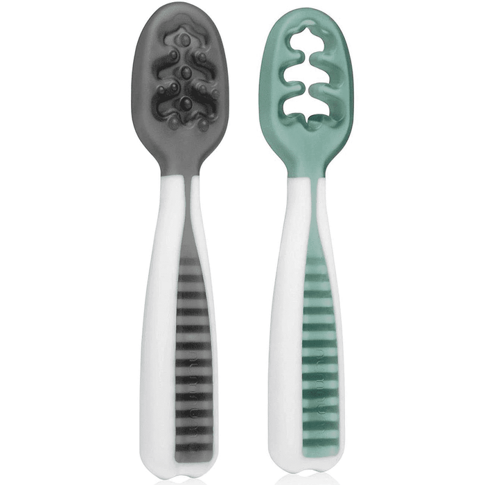 Num Num Pre-Spoon Gootensil Glasier - Green & Storm Gray