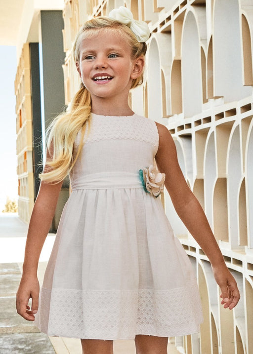 Mayoral Guipure Combined Dress - Crudo