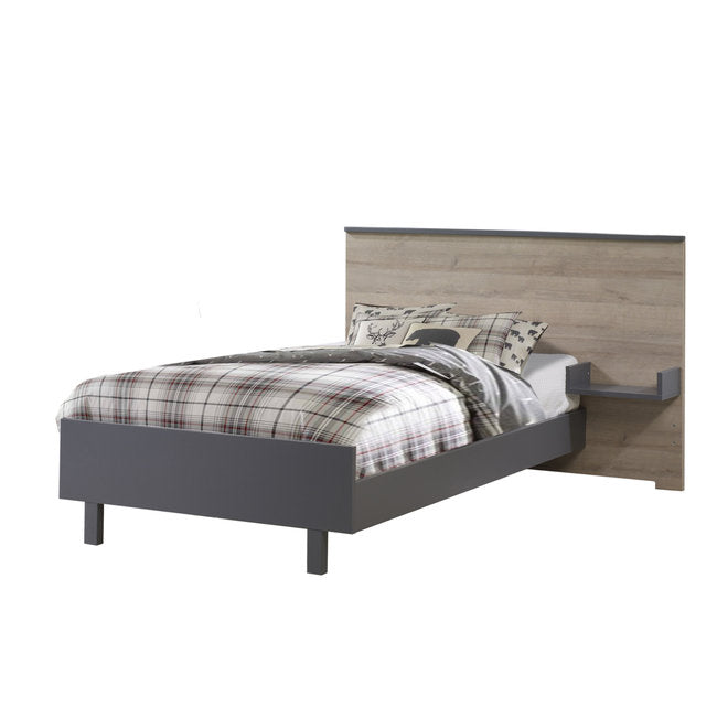 Natart Tulip Metro Twin Bed Conversion Rail Kit 39" and Low Profile Footboard 39"  - Charcoal - MARKHAM STORE