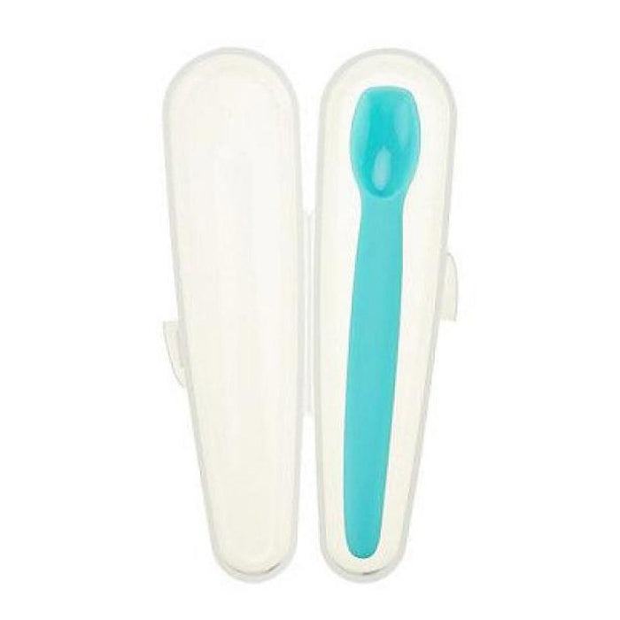 Innobaby Silicone Baby Spoon with Travel Case - Aqua - CanaBee Baby