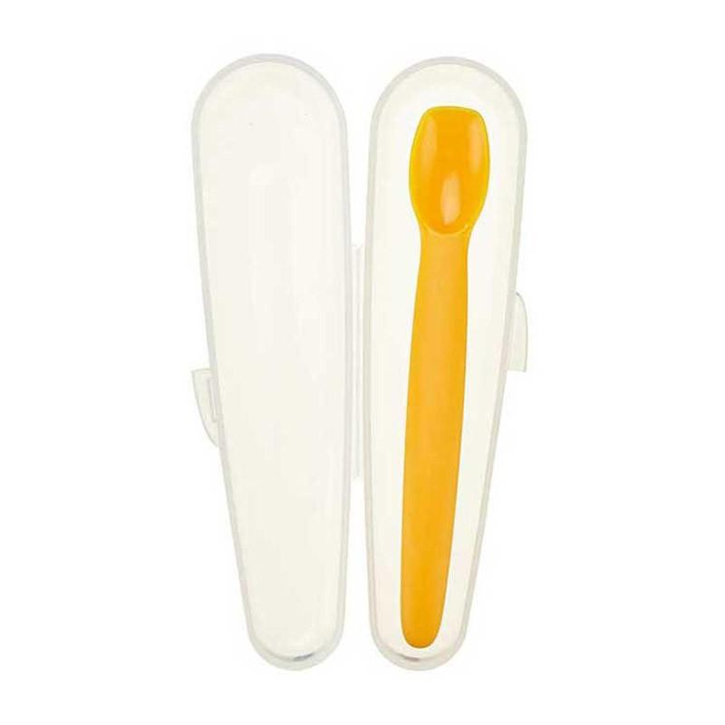 Innobaby Silicone Baby Spoon with Travel Case - Mango - CanaBee Baby
