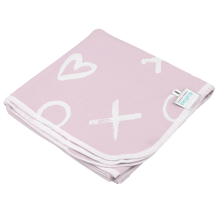 Kushies Receiving Blanket Pink XO (B540-634)
