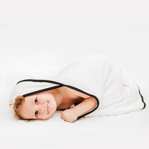 Kyte Baby Hooded Bath Towel - Could w/ Midnight Trim