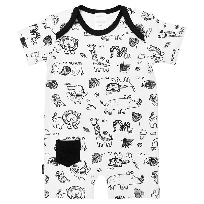 Blue Banana L1756 Boy Romper White Print