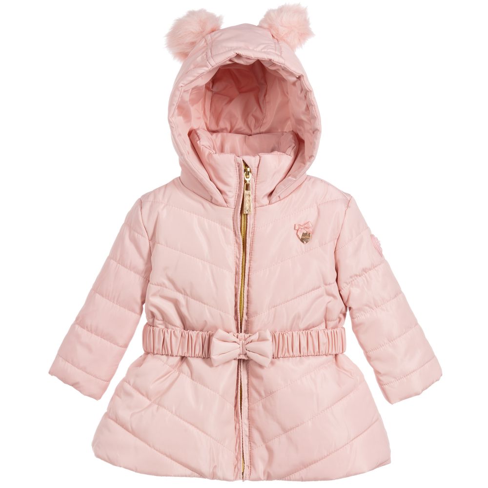 Le Chic Coat Fake Fur Balls Victorian Pink