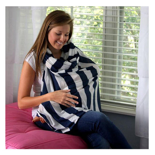 Leachco Luxi Infinity Nursing Scarf - Navy/White Stripe