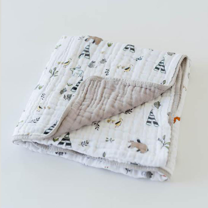 Little Unicorn Cotton Muslin Quilt - Forest Friends - CanaBee Baby