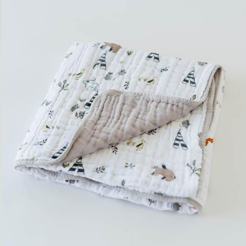 Little Unicorn Cotton Muslin Quilt - Forest Friends - CanaBee Baby