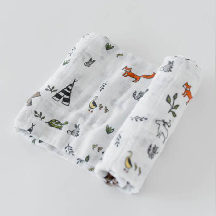 Little Unicorn Cotton Muslin Swaddle 1pk - Forest Friends - CanaBee Baby