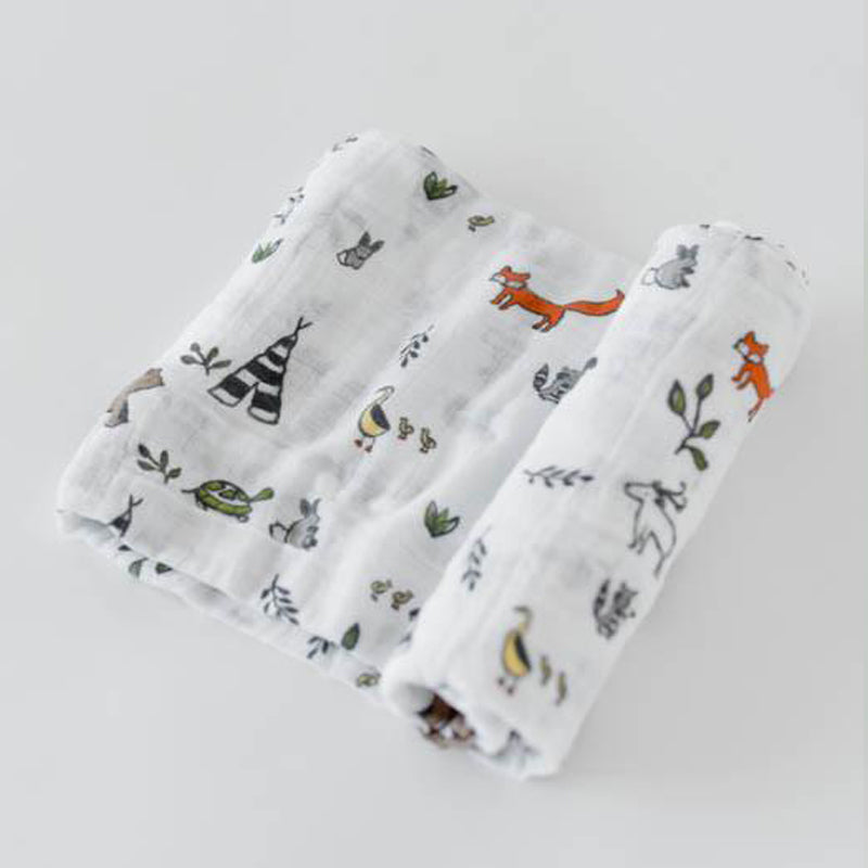 Little Unicorn Cotton Muslin Swaddle 1pk - Forest Friends - CanaBee Baby