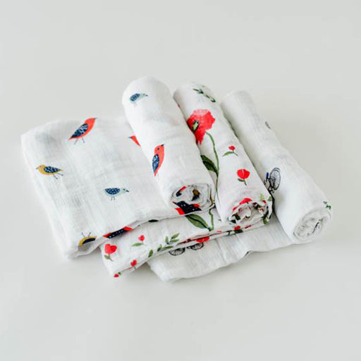 Little Unicorn Cotton Muslin Swaddle 3pk - Summer poppy - CanaBee Baby