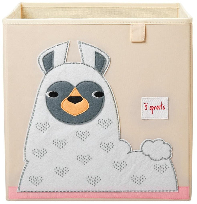 3 Sprouts Storage Box Llama White