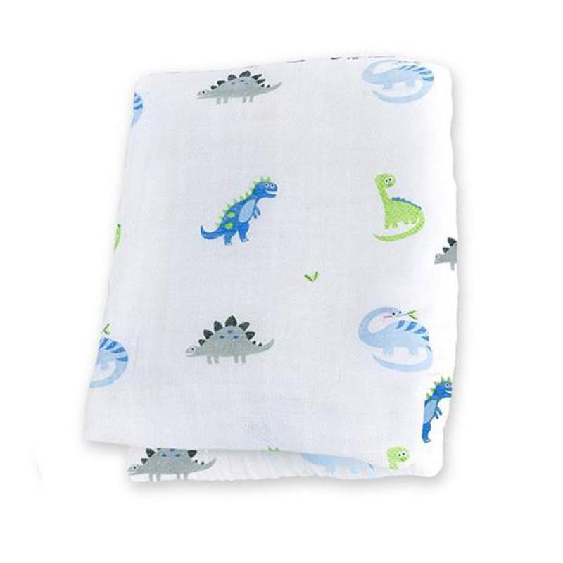 Lulujo Muslin Cotton Swaddling Blanket - Prehistoric Pals - CanaBee Baby