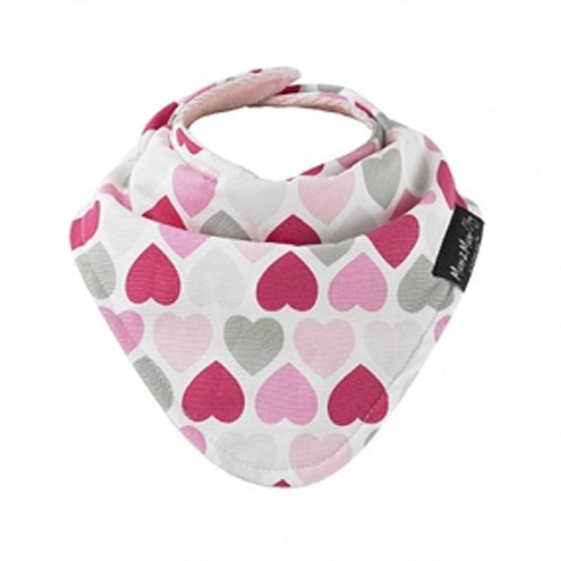 Mum2Mum Fashion Bandana Bib - Muted Hearts - CanaBee Baby