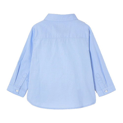 Mayoral Long Sleeved Bow Tie Shirt - Blue 2159