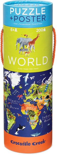 Crocodile Creek Puzzle + Poster - World Animal 200pcs 28735