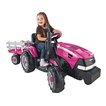 Peg Perego Case IH Magnum Tractor & Trailer - Pink IGOR0067 (MARKHAM STORE PICK-UP ONLY)