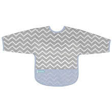 Kushies Clean Bib W/Sleeves Chevron Blue