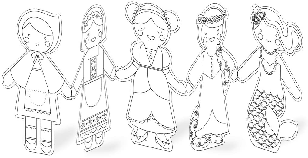 Craft & Color Paper Doll Chain - Fairy Tales