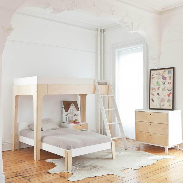Oeuf Perch Loft Bed Twin White/Birch