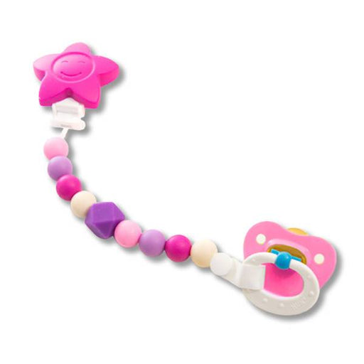 Petite Creations Pink Star Silicone Pacificer Holder