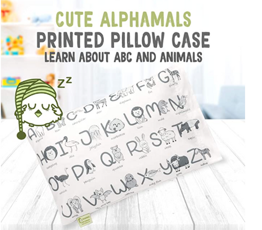 KeaBabies Printed Toddler Pillowcase 13x18'' Alphamals KB040-001