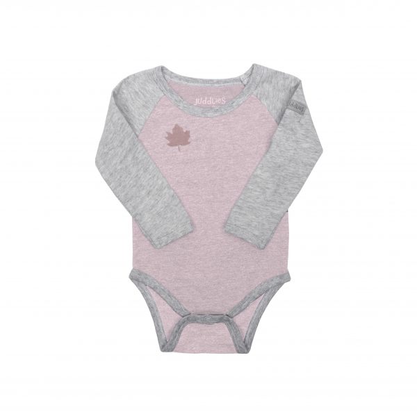 Juddlies Organic Raglan Long Sleeve Body Tee - Dogwood Pink (JL1132)