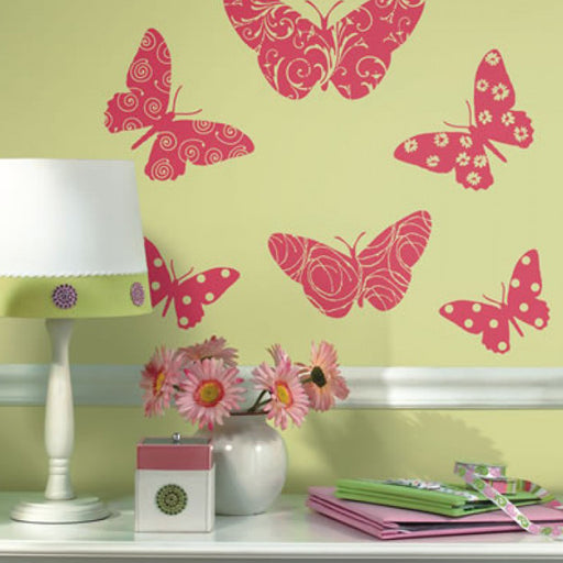 Roommates Flocked Butterfly Wall Appliques - CanaBee Baby