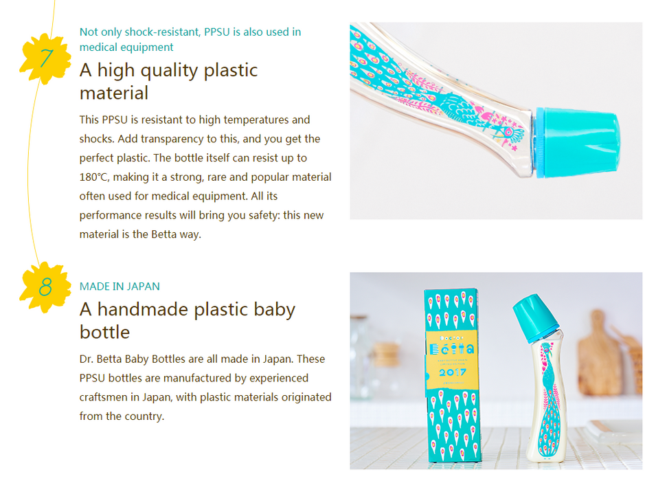 Betta Baby Brain Glass Bottle Narrow Neck 200ml - GF5 Flower