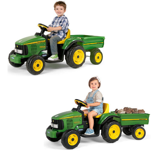 peg perego john deere power pull tractor Peg Perego John Deere Power Pull W. Trailer Green