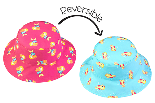 Flapjack Reversible Baby Sun Hat - Mermaid/Seahorse