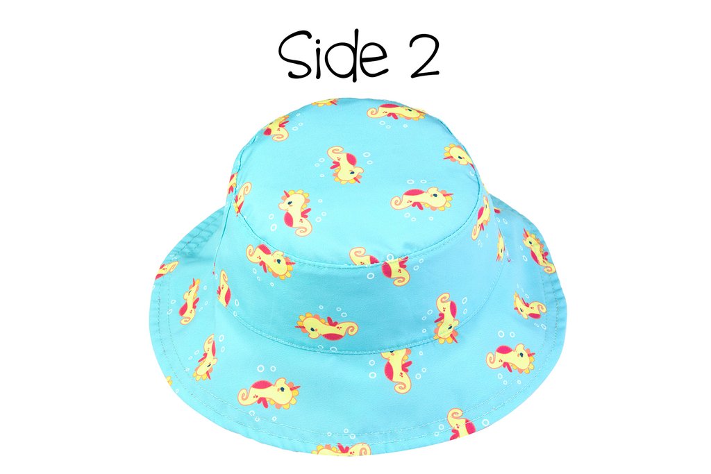 Flapjack Reversible Baby Sun Hat - Mermaid/Seahorse
