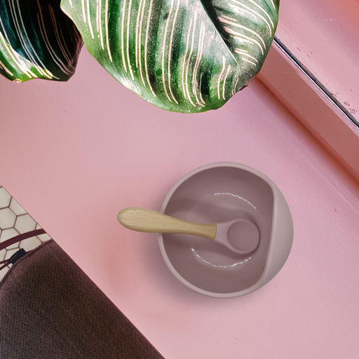 Kushies Siliscoop Bowl & Spoon Set - Rose (F119-ROSE)