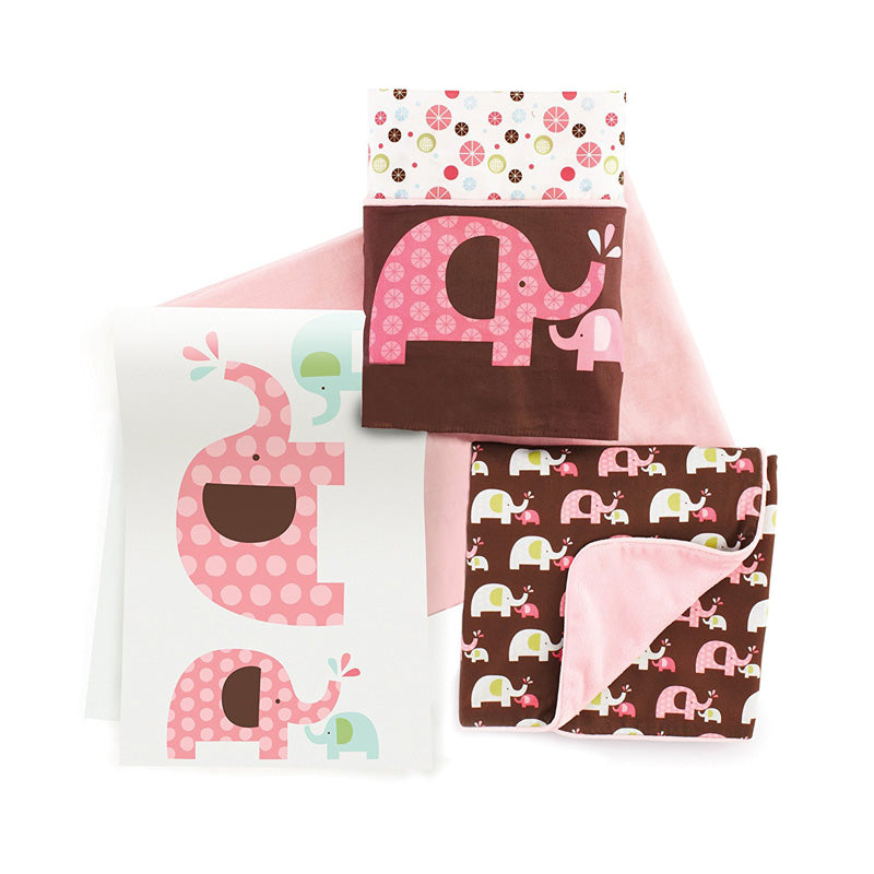 Skip Hop Crib Set 4pc - Pink Elephant